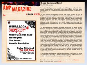 AMP review of Claire Cameron Band