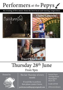 Performers at The Pepys, Huntingdon, Cambridgeshire 28th June 2018